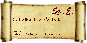 Szladky Erzsébet névjegykártya